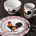 Conjunto de jantar de porcelana com design de frango